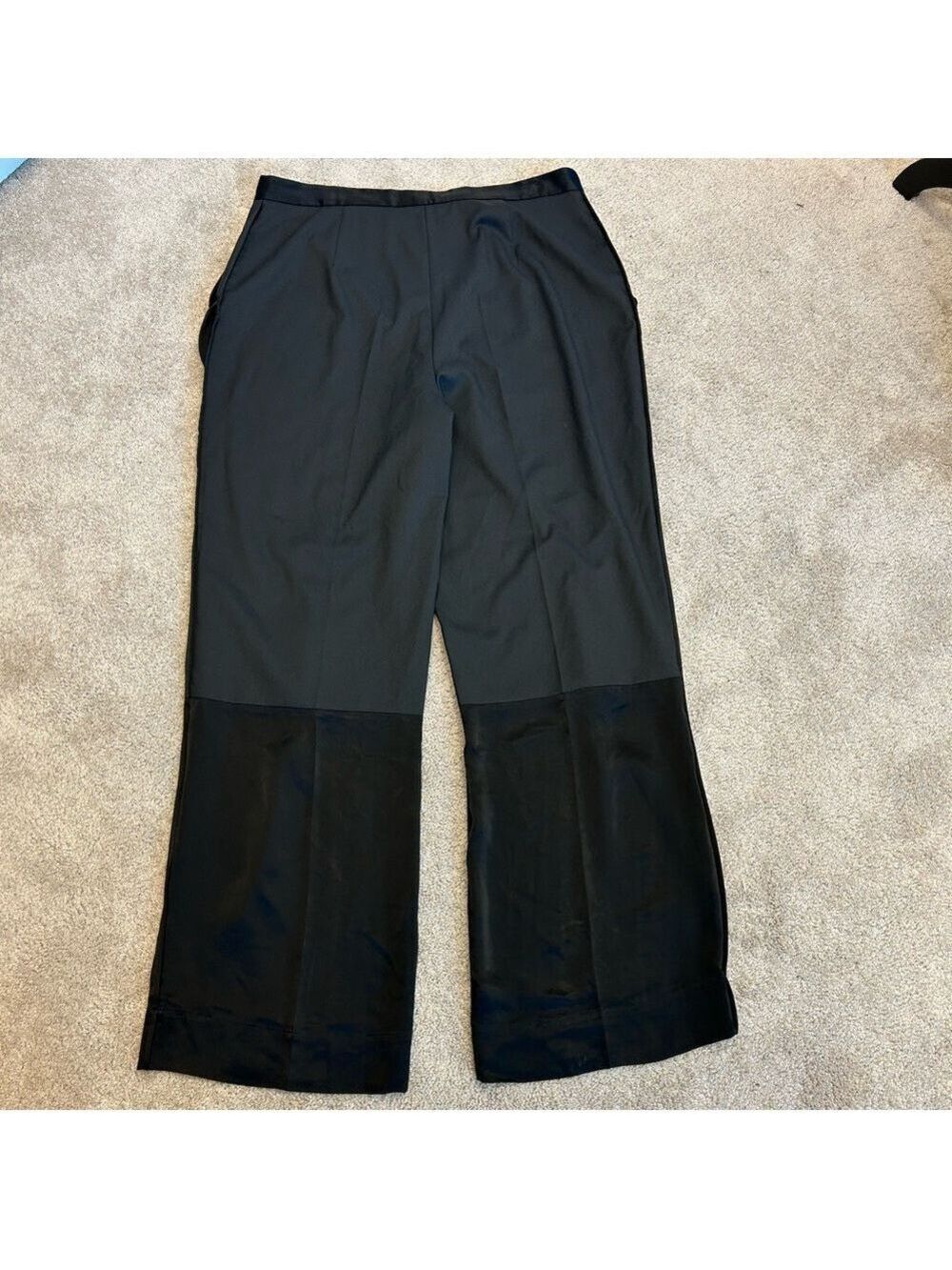 Zara Inside Out Tailored Trouser Dress Pants High Waisted Straight Leg Black XL - Picture 3 of 16